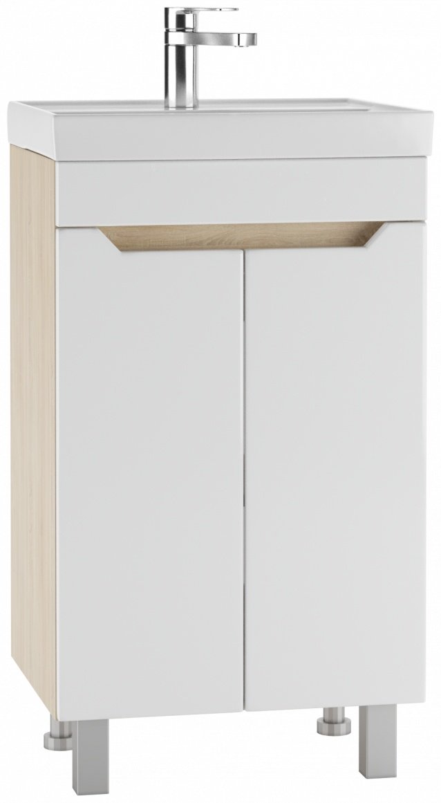 Тумба с раковиной KABINKA.KZ Адай, 47x79x38.6 см, белый, коричневый купить,NaN