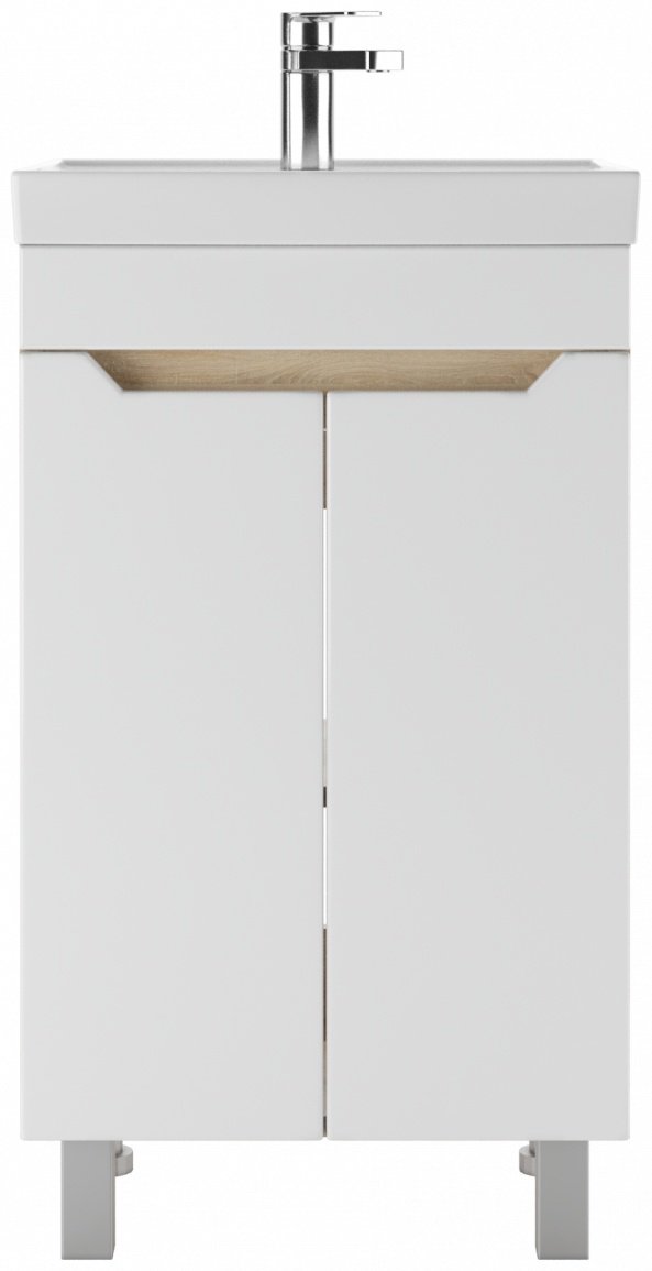 Тумба с раковиной KABINKA.KZ Адай, 47x79x38.6 см, белый, коричневый купить,NaN