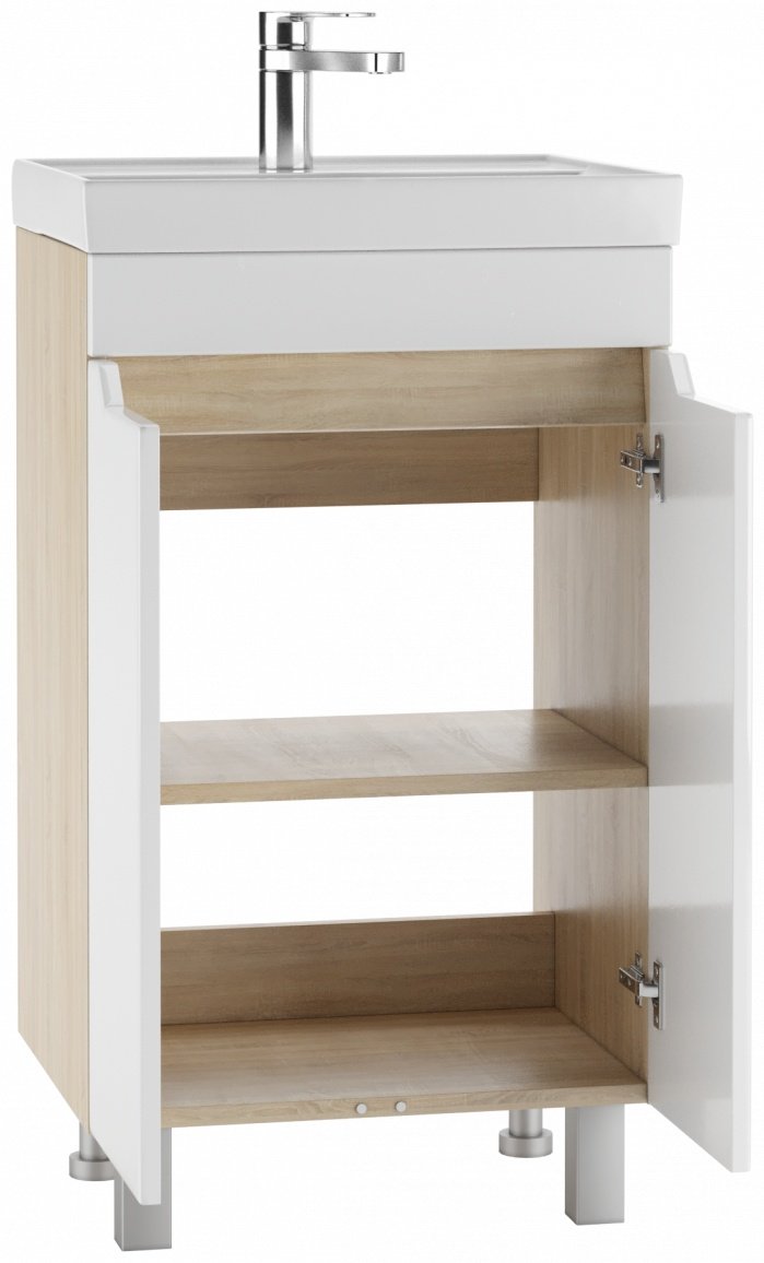 Тумба с раковиной KABINKA.KZ Адай, 47x79x38.6 см, белый, коричневый купить,NaN