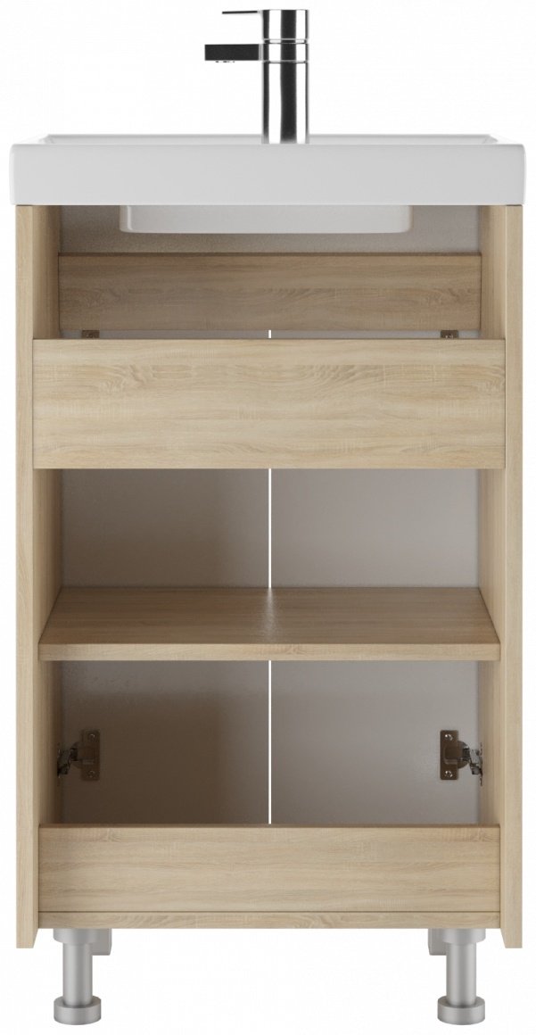 Тумба с раковиной KABINKA.KZ Адай, 47x79x38.6 см, белый, коричневый купить,NaN
