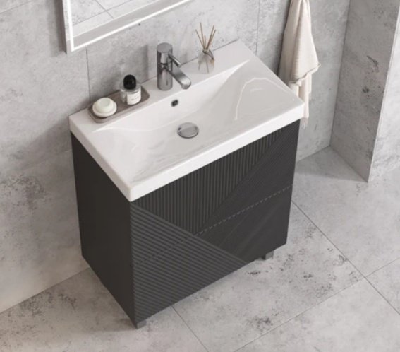 Тумба с раковиной KABINKA.KZ EDGE K0000232139, 60x85x39.5 см, графит купить,NaN