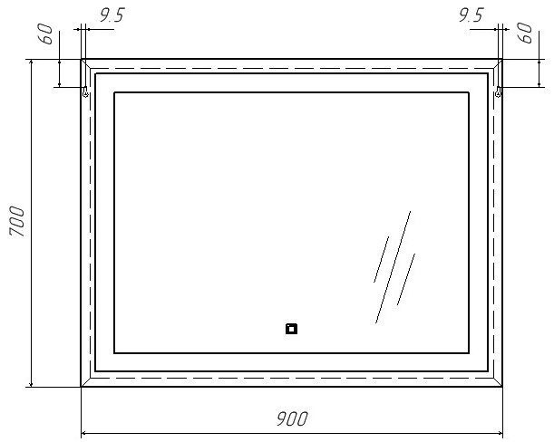 Зеркало настенное Домино 90x70 см купить,NaN