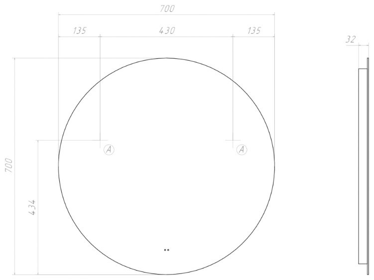 Зеркало настенное 70x70 см купить,NaN