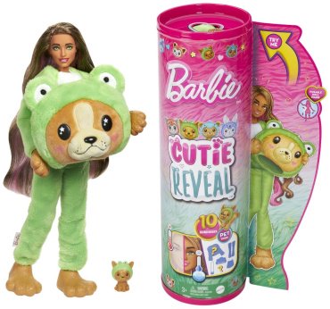 Кукла-модель Barbie Cutie Reveal. Игровой набор Собака в Лягушке HRK240, 27 см