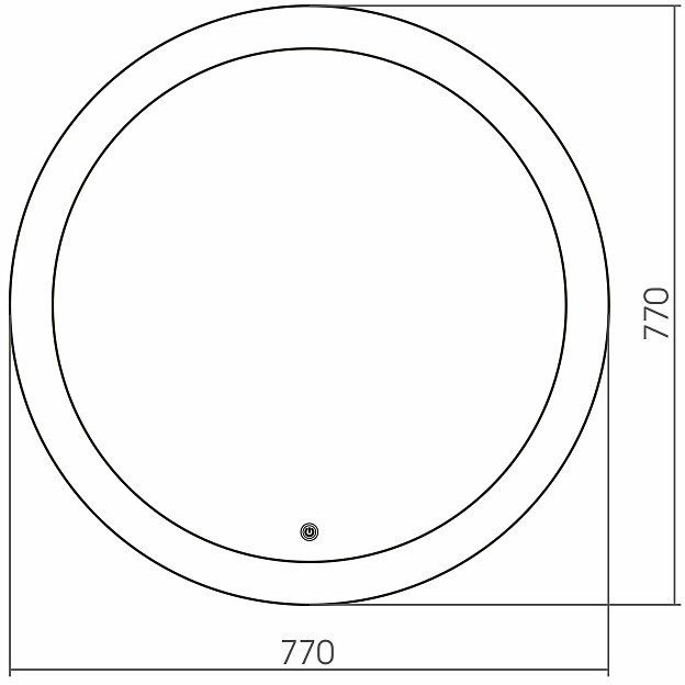 Зеркало настенное Grossman 77x77 см