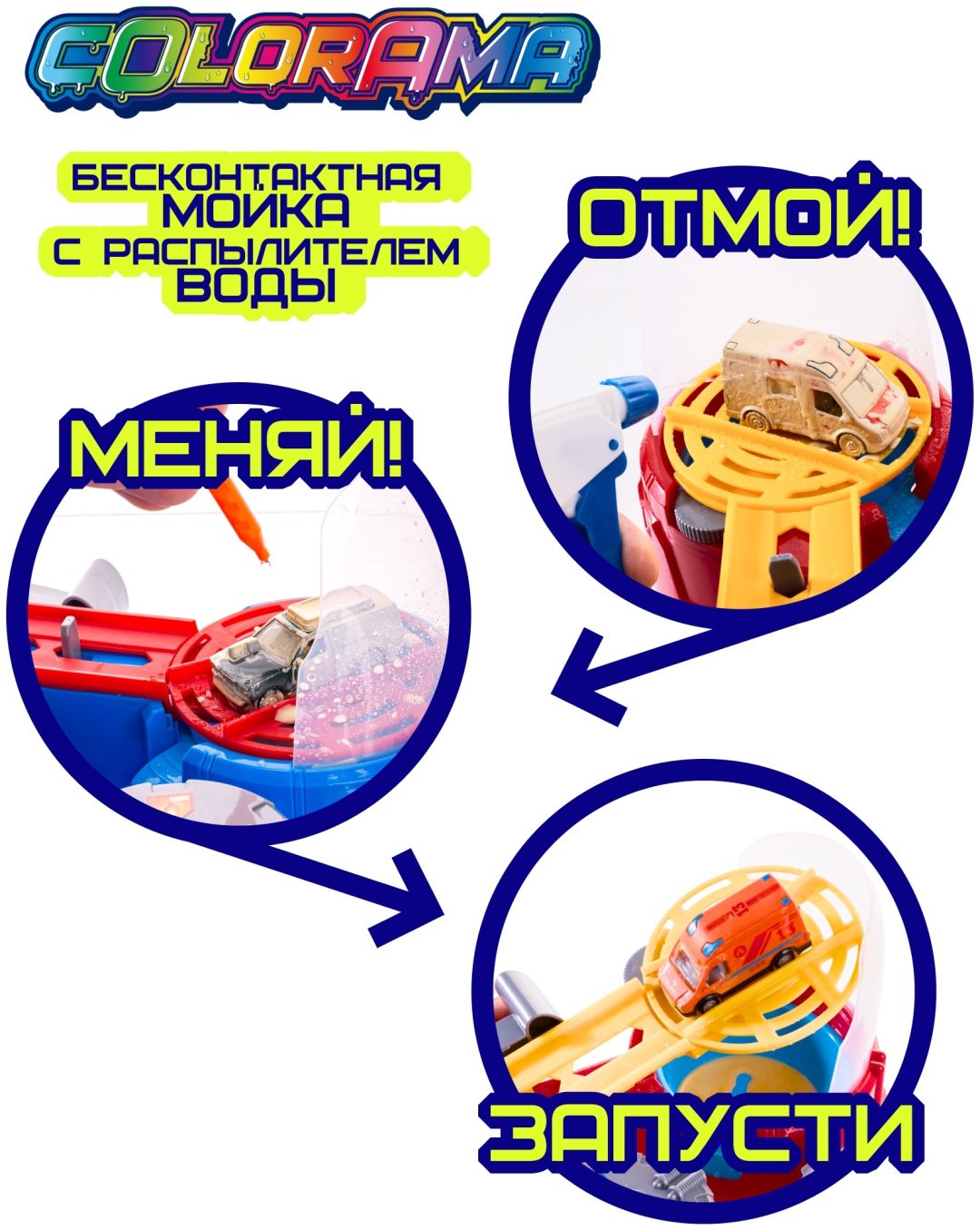 Набор Colorama Игровой набор автомойка - сушка машинок МЧС