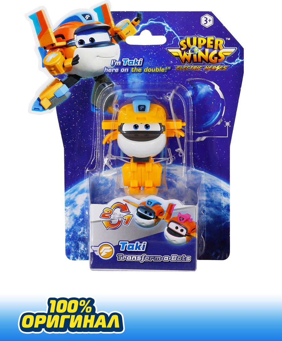 Трансформер Super Wings Мини-трансформер Таки (8 сезон), Супер Крылья, высота 6 см