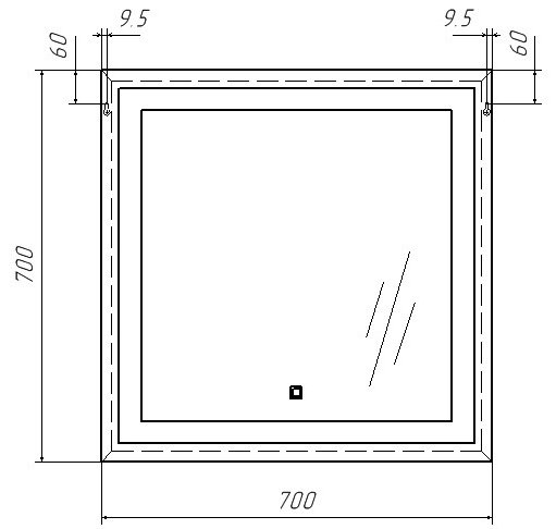 Зеркало настенное Домино 70x70 см