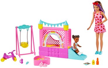 Кукла BARBIE няня на площадке HHB67, 29 см купить,NaN