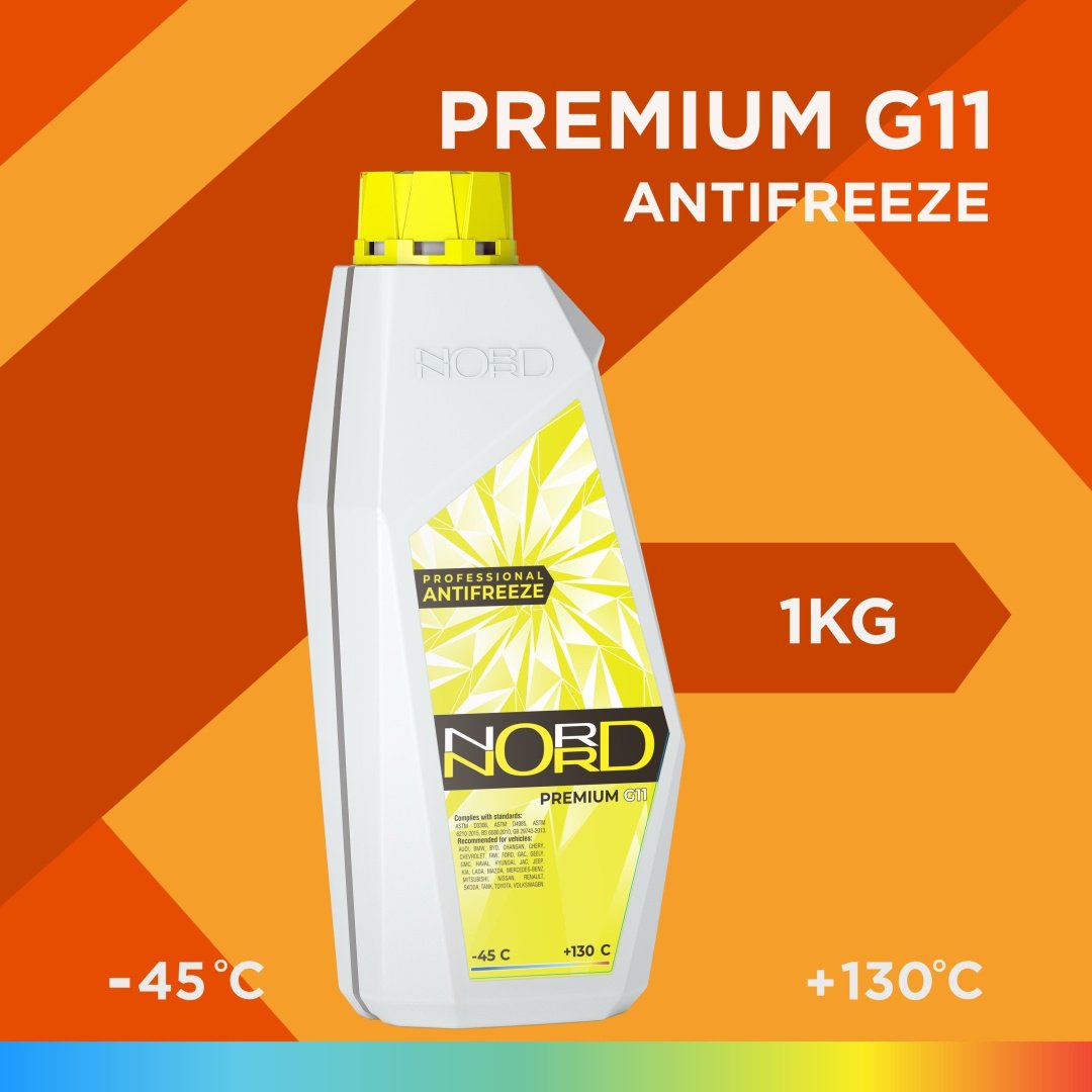 Антифриз NORD Premium желтый (оранжевый) G-11 1 л