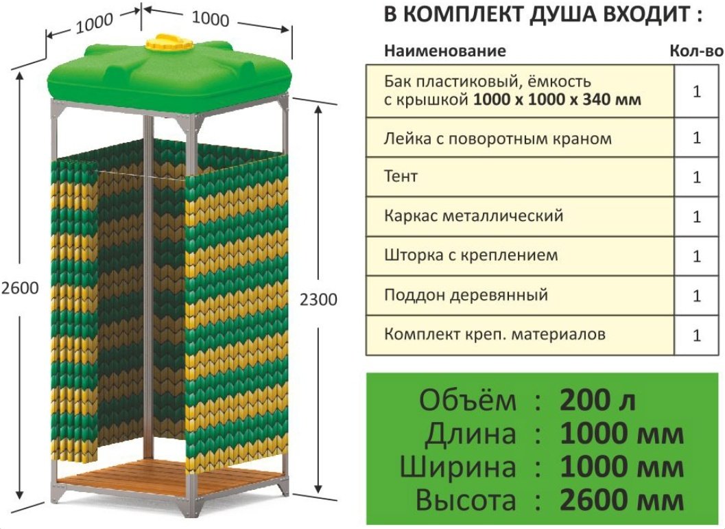Душ Пластик 99-999 зеленый