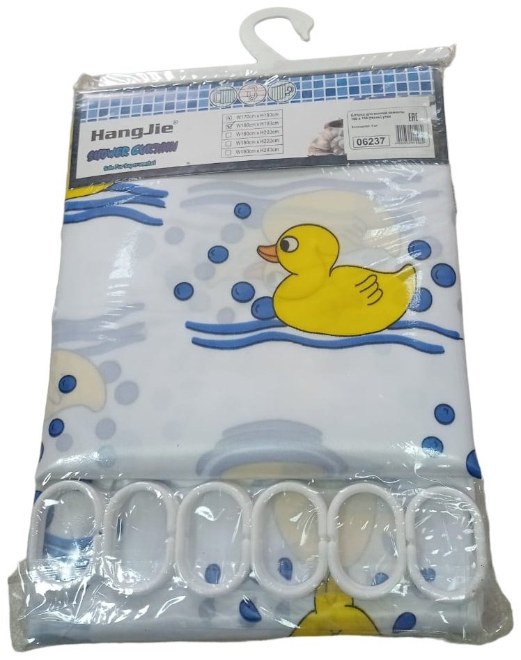 Штора HangJie Утки Утки 06237 180x180 белый, мультиколор, полиэстер