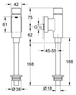 Grohe смывное устройство Rondo 37346000, латунь купить,NaN
