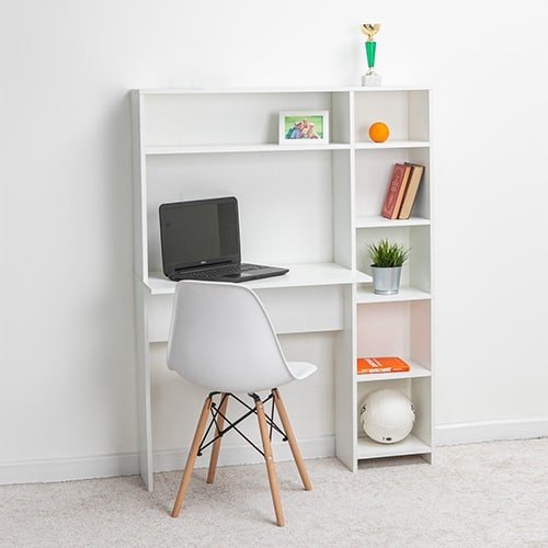 Стол компьютерный с надстройкой ADKmebel 1001СС UB 114х40x140см белый купить,NaN