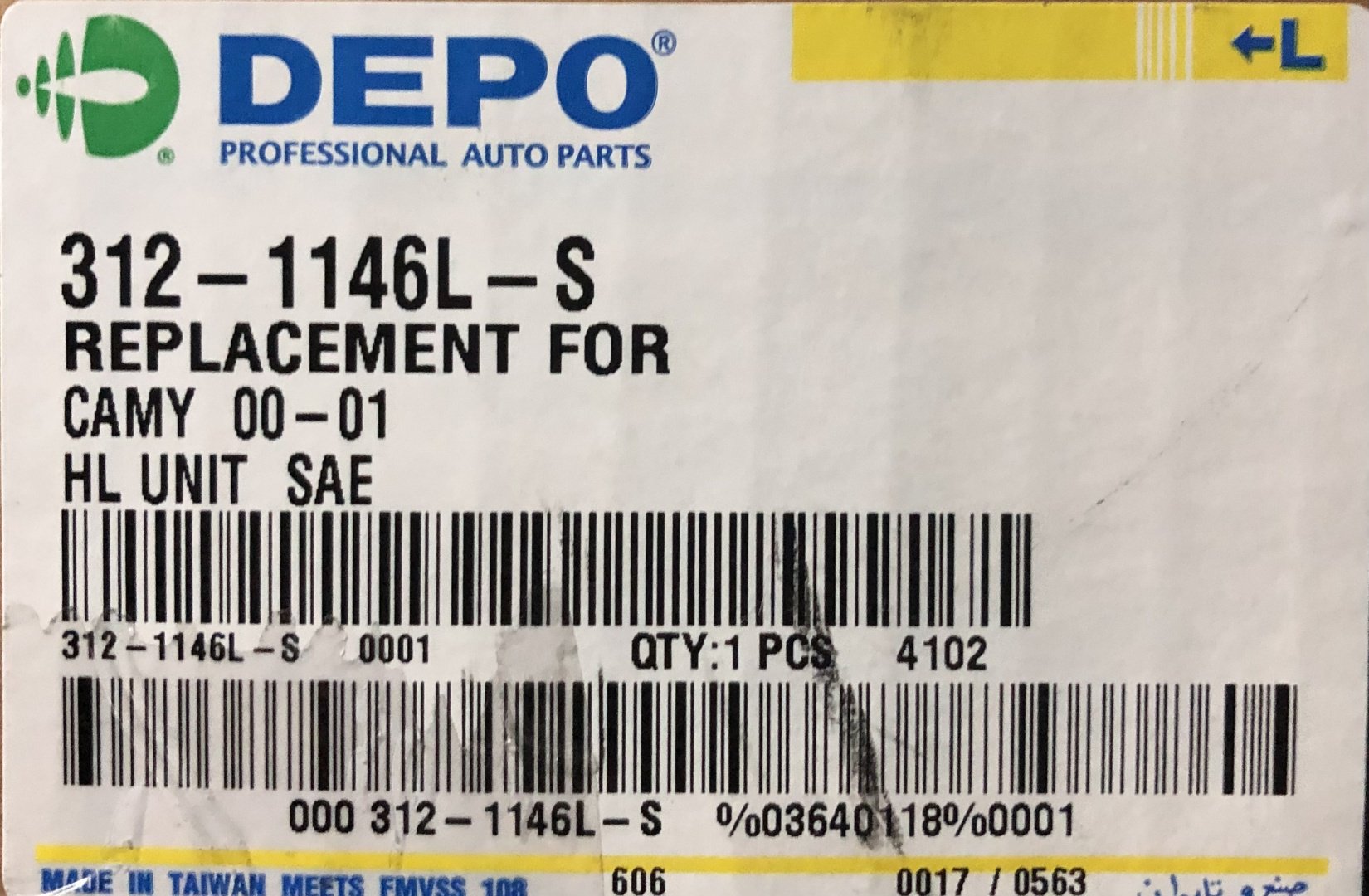 DEPO блок фара 312-1146LS