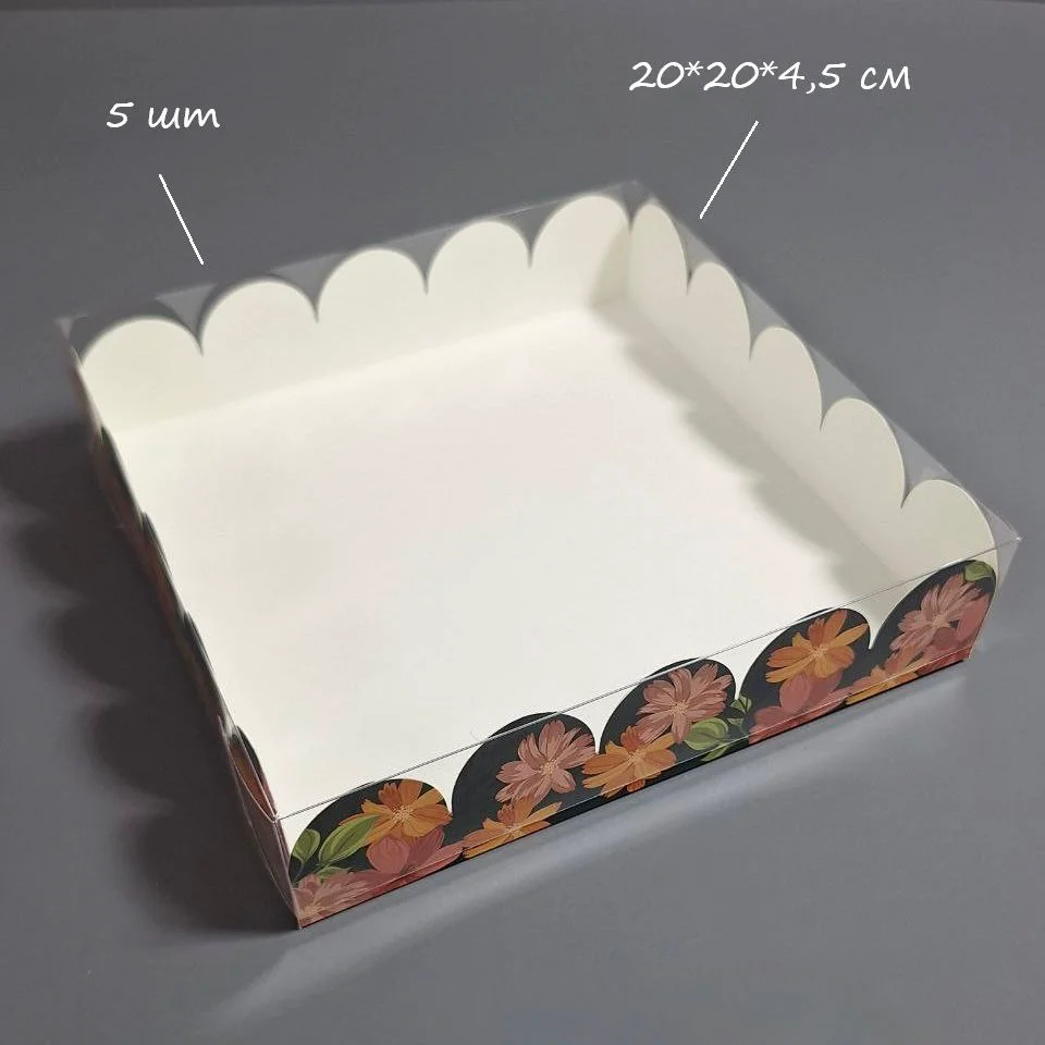 Коробка Box.kz Цветы 20х20х4,5 см 5 шт - ForteMarket Коробка Box.kz Цветы 20х20х4,5 см 5 шт купить,0