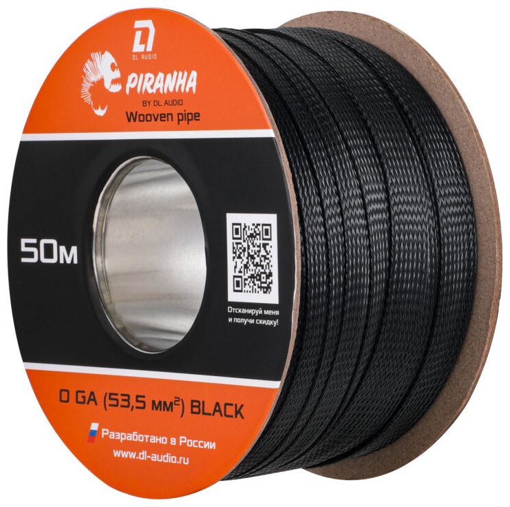 DL Audio кабельная оплетка Piranha WP 0 Ga Black 50м 1 шт 50