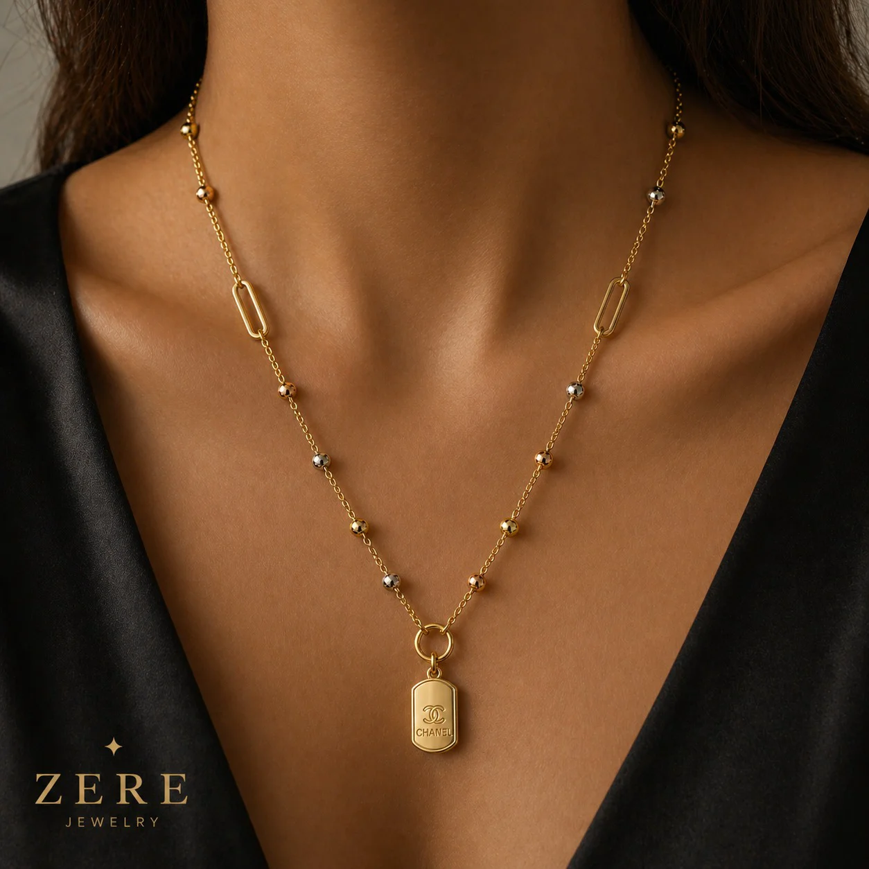 Цепочка с подвеской Zere ZR010510 золото 5.92гр 50см купить,494500