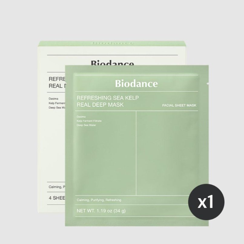 Маска для лица Biodance гидрогелевая BIODANCE Refreshing Sea Kelp Real Deep Mask 34 g 1 шт купить,NaN
