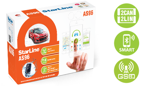 Автосигнализация StarLine AS96 BT 2CAN+2LIN GSM синяя купить,NaN