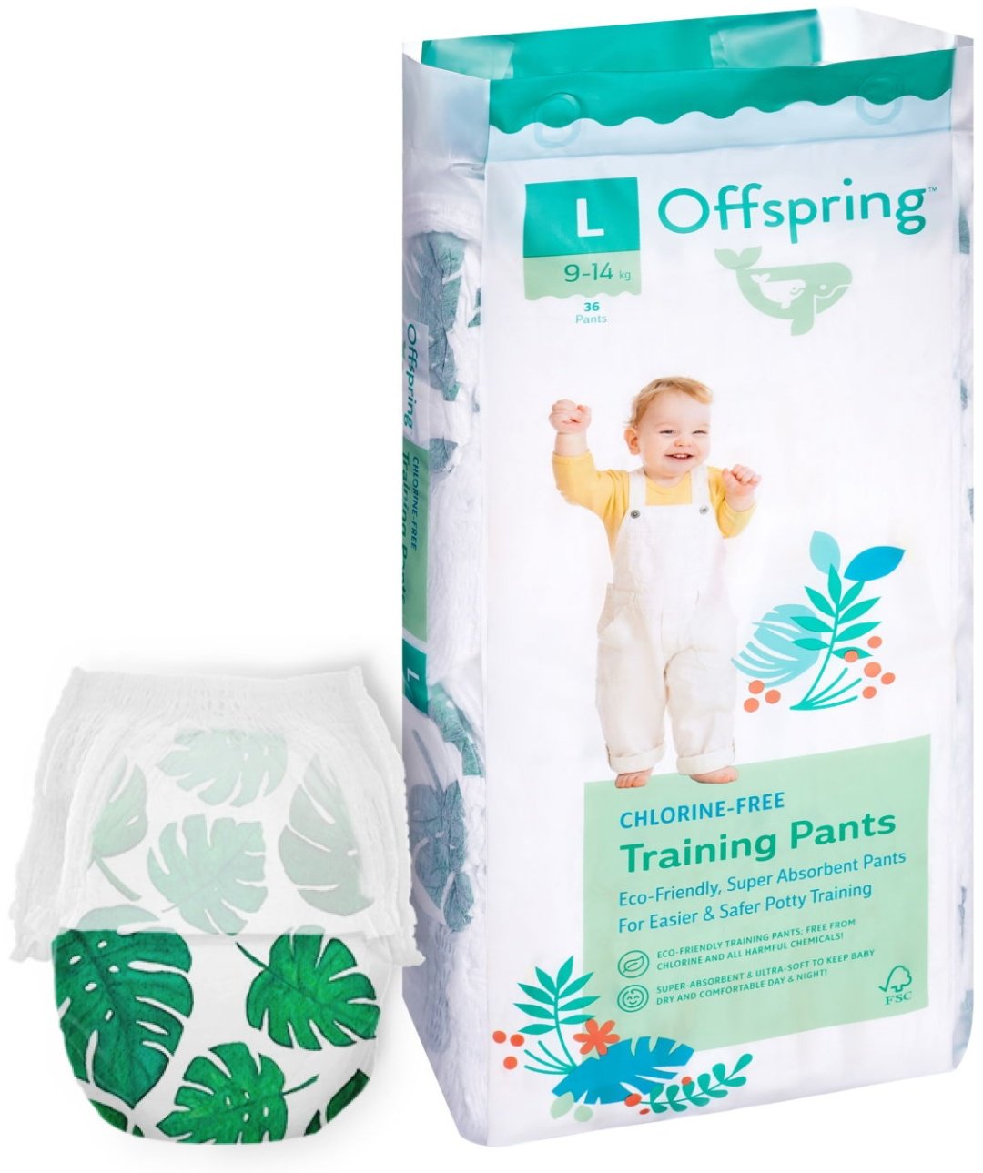 Подгузники-трусики Offspring Тропики L 36шт