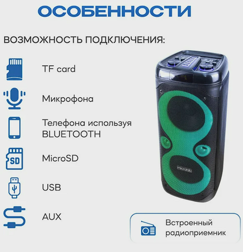 Портативная колонка Microlab PT800 Черный