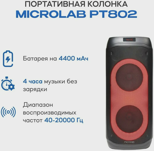 Портативная колонка Microlab PT802 Black