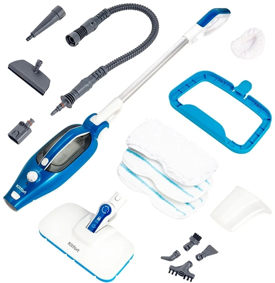 Швабра паровая Kitfort KT-1005-2 Blue - ForteMarket Швабра паровая Kitfort KT-1005-2 Blue купить,0