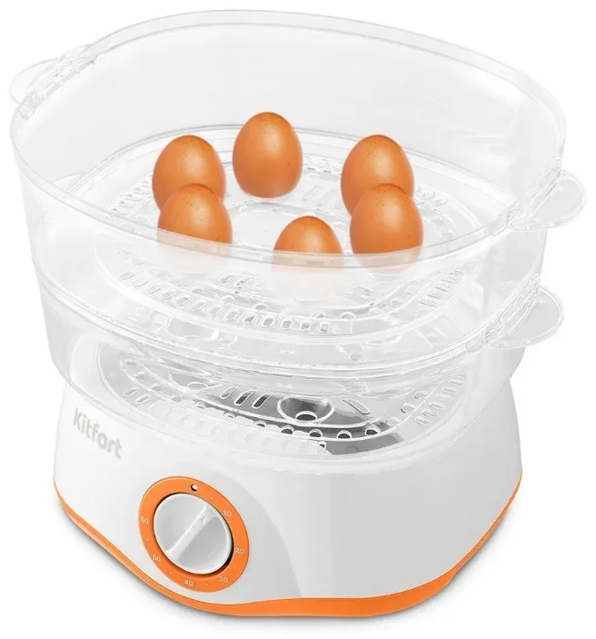 Пароварка Kitfort KT-6452 White Orange купить,0