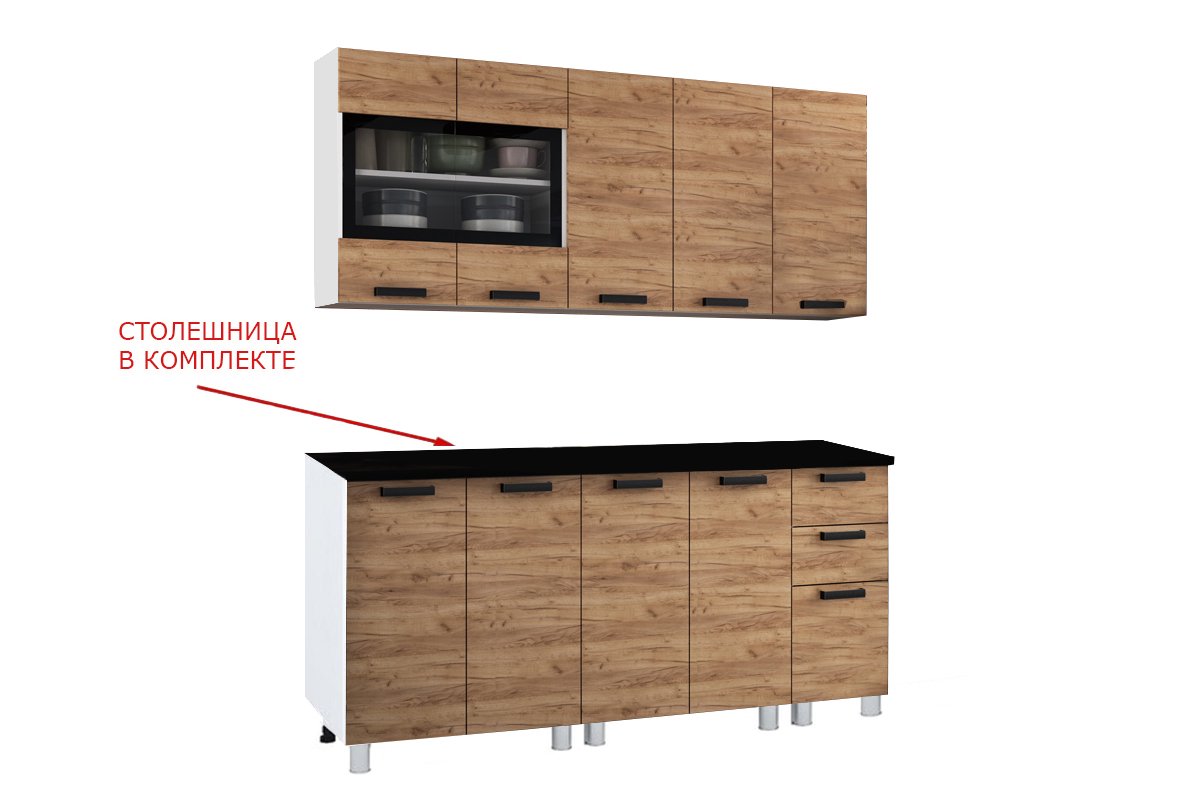 Кухонный гарнитур БТС Мебель 2м крафт купить,NaN
