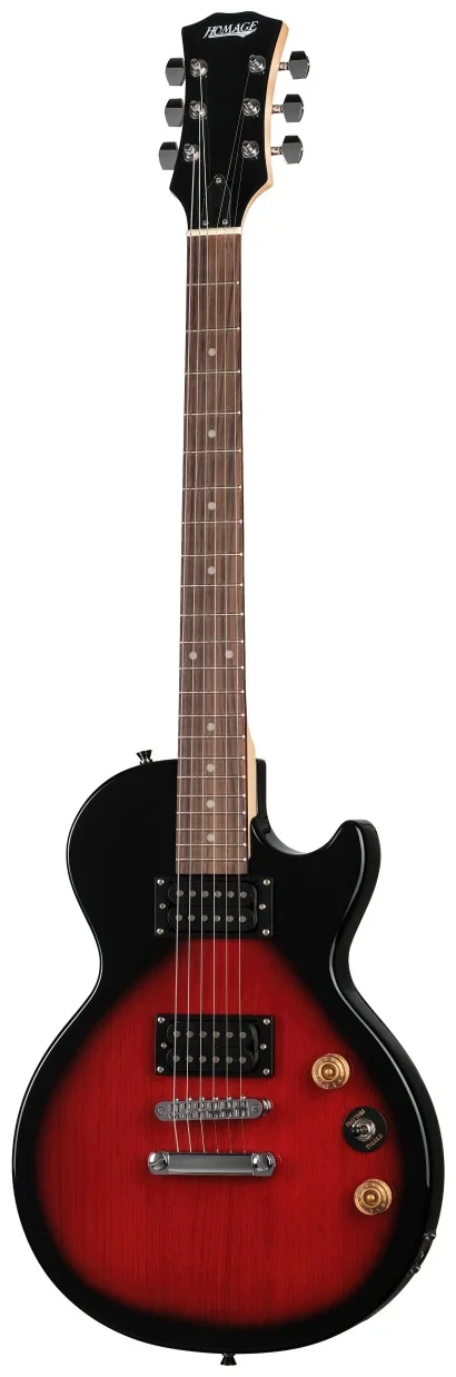 Электрогитара Homage LesPaul HEG500RDS черно-красная