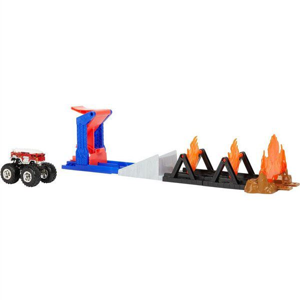 Игровой набор Hot Wheels Monster Trucks Прорыв сквозь пламя купить,NaN