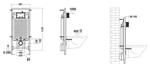 Инсталляция комплект WeltWasser MG50761 Marberg 507 + Gelbach 043 MT-BL + MAR 507 RD GL-WT бело-черный