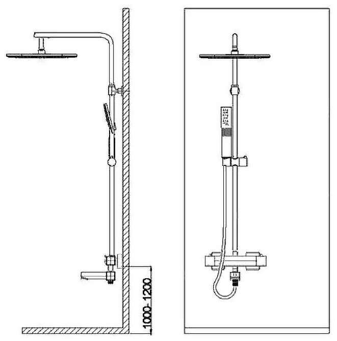 Душевая система WeltWasser WW TS 4244 серый купить,NaN