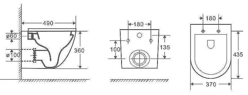 Инсталляция комплект WeltWasser MM50797 Marberg 507 + Merzbach 043 XL MT-BL + MAR 507 SE MT-BL бело-черный
