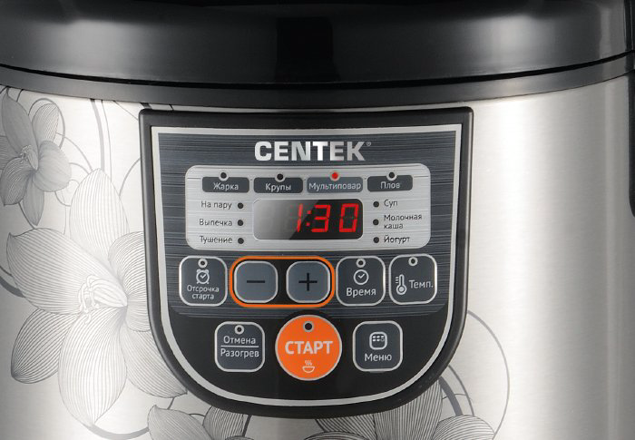 Мультиварка Centek CT-1498 Ceramic серебристо-черная