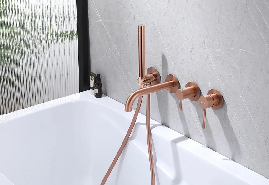 Смеситель для ванны Abber Wasser Kreis AF8130MRG розовое золото купить,425100