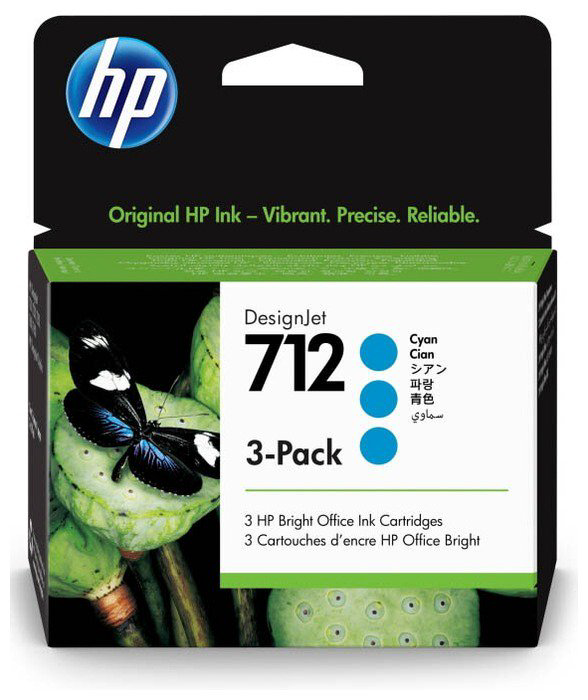 Картриджи HP DesignJet 3-Pack 3ED77A голубые