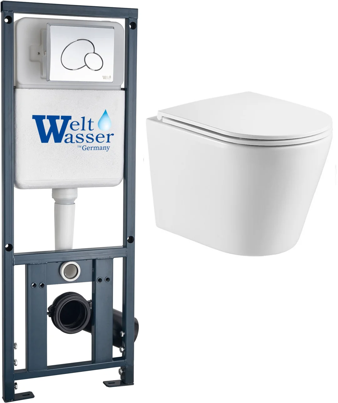 Инсталляция комплект WeltWasser MS41037 Marberg 410 + Salzbach 043 GL-WT + MAR 410 RD-CR бело-синий