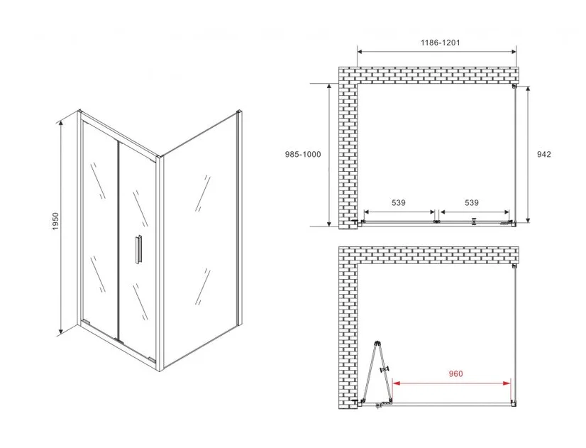 Душевой уголок Abber Sonnenstrand AG07120B-S100B 120х100х195см купить,NaN