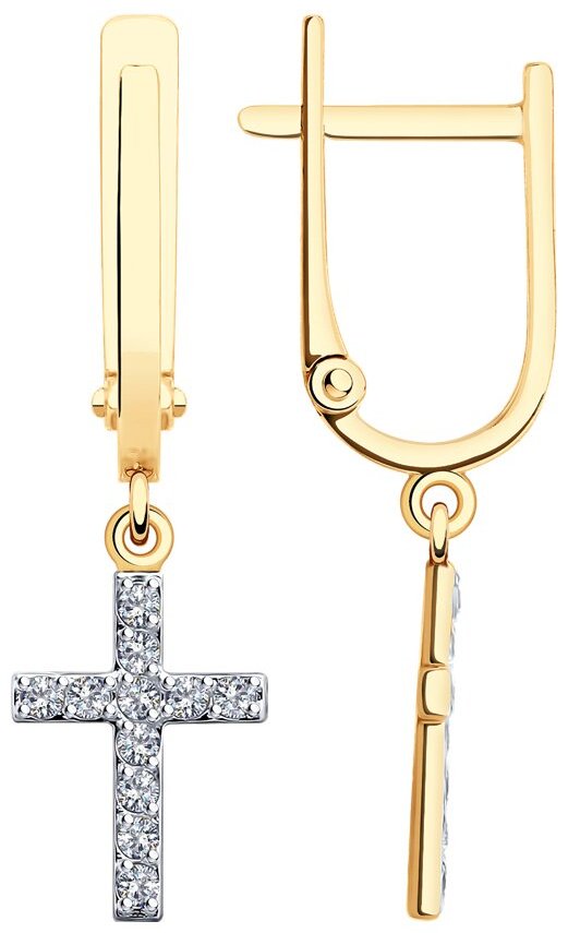 Серьги Diamant 51-121-02576-1 вес 1.93 г золото, фианит купить,137189