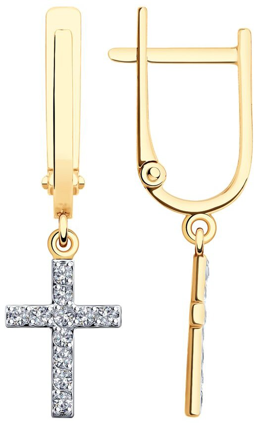 Серьги Diamant 51-121-02576-1 вес 1.93 г золото, фианит купить,137189