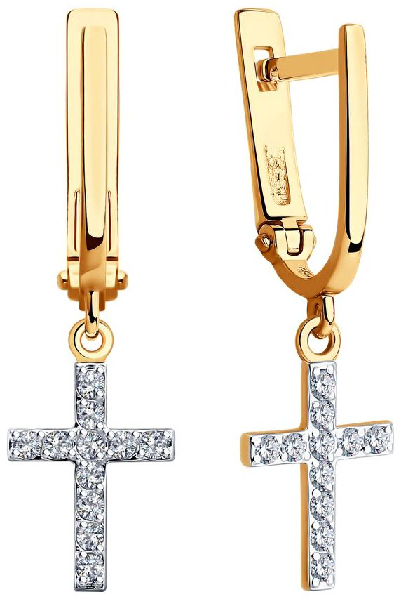 Серьги Diamant 51-121-02576-1 вес 1.93 г золото, фианит купить,137189