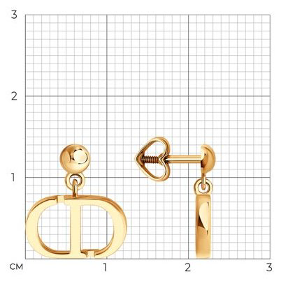 Серьги Diamant 51-122-02982-1 вес 1.83 г золото, без вставок купить,185564