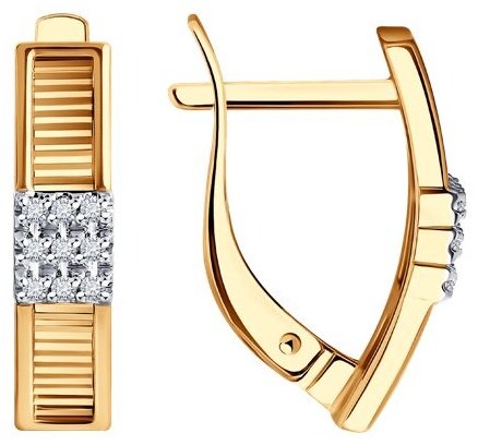 Серьги Diamant 51-220-01875-1 вес 2.62 г золото, бриллиант купить,557087