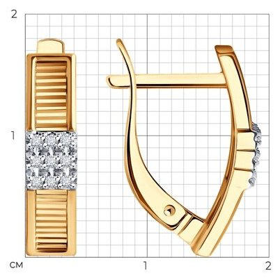 Серьги Diamant 51-220-01875-1 вес 2.62 г золото, бриллиант купить,557087