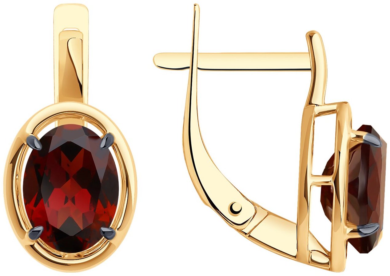 Серьги Diamant 51-320-01927-2 вес 2.77 г золото, гранат купить,307800