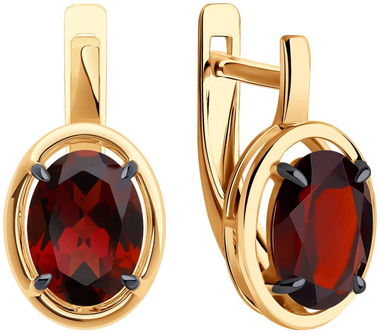 Серьги Diamant 51-320-01927-2 вес 2.77 г золото, гранат купить,307800