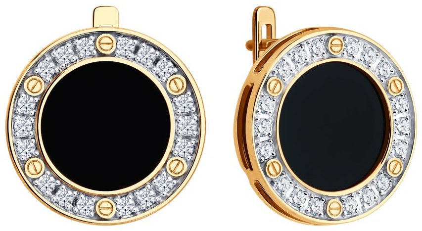 Серьги Diamant 51-320-02989-1 вес 7.24 г золото, агат купить,549859