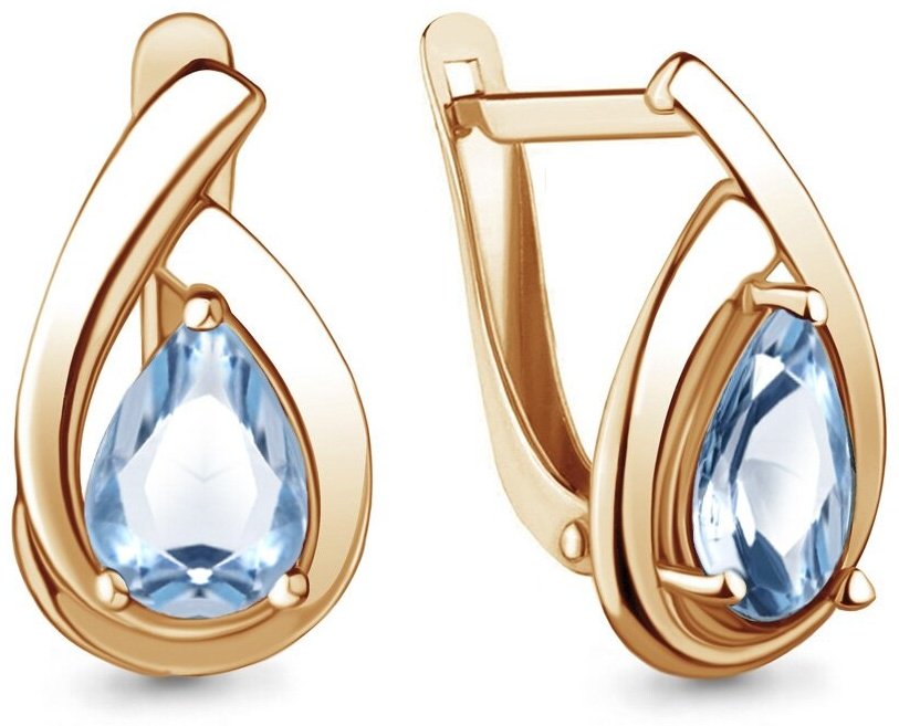 Серьги AQUAMARINE 4241205.6 вес 2.2 г серебро, топаз купить,48222